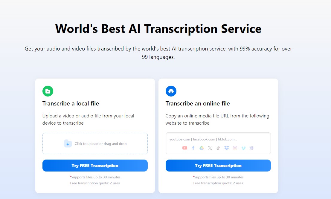 A detailed look at the Clipto AI dashboard, demonstrating why it's a contender for the best AI transcription tool with its user-friendly interface and on-device processing.