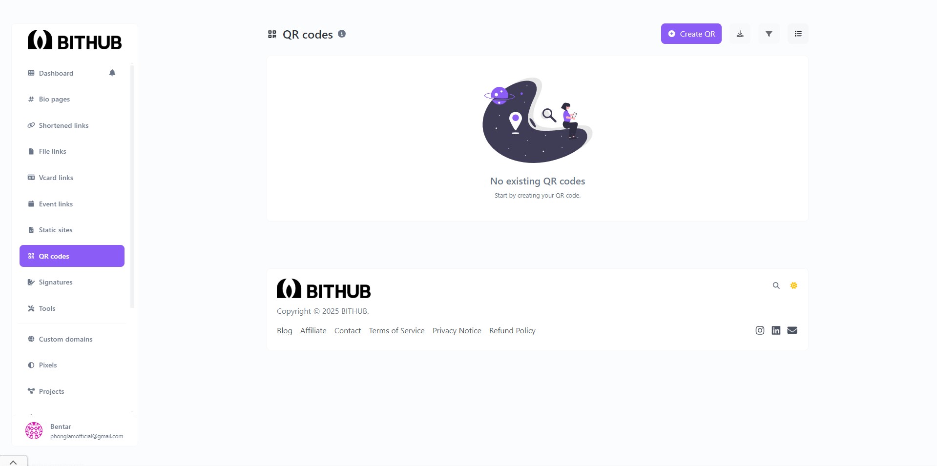 A vibrant, branded QR code created with The Bithub AI for offline-to-online engagement.