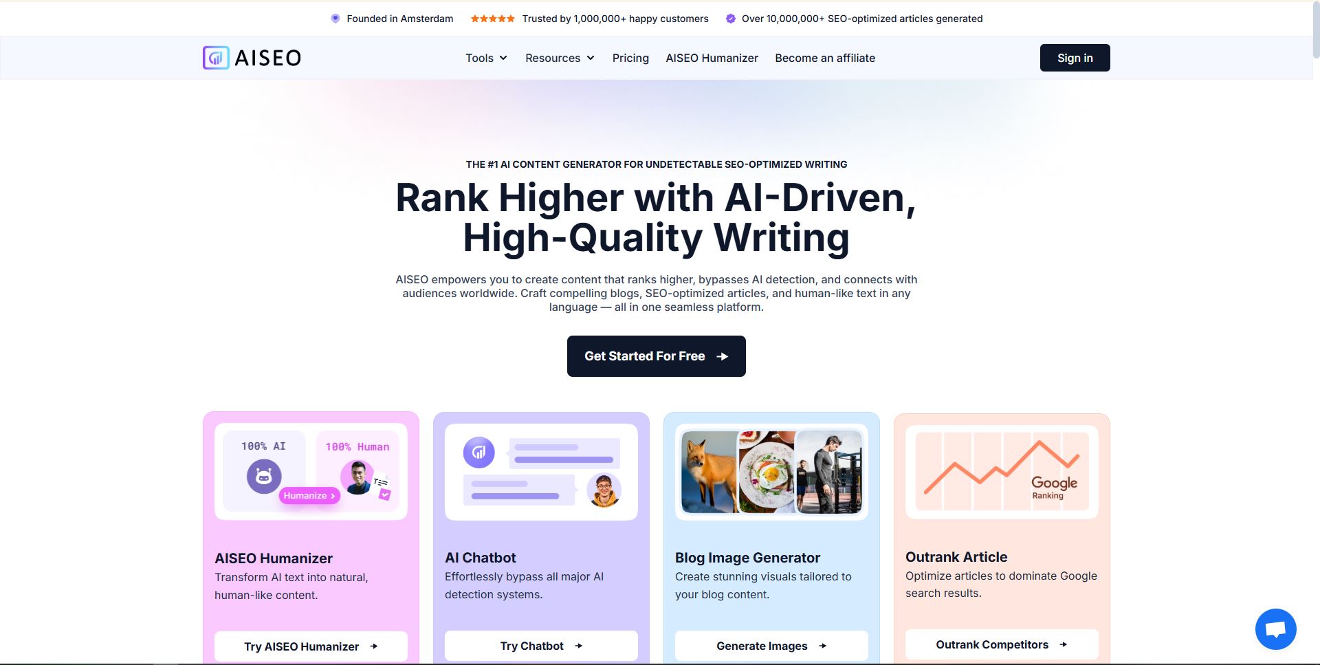 AISEO AI content generator for SEO-optimized articles