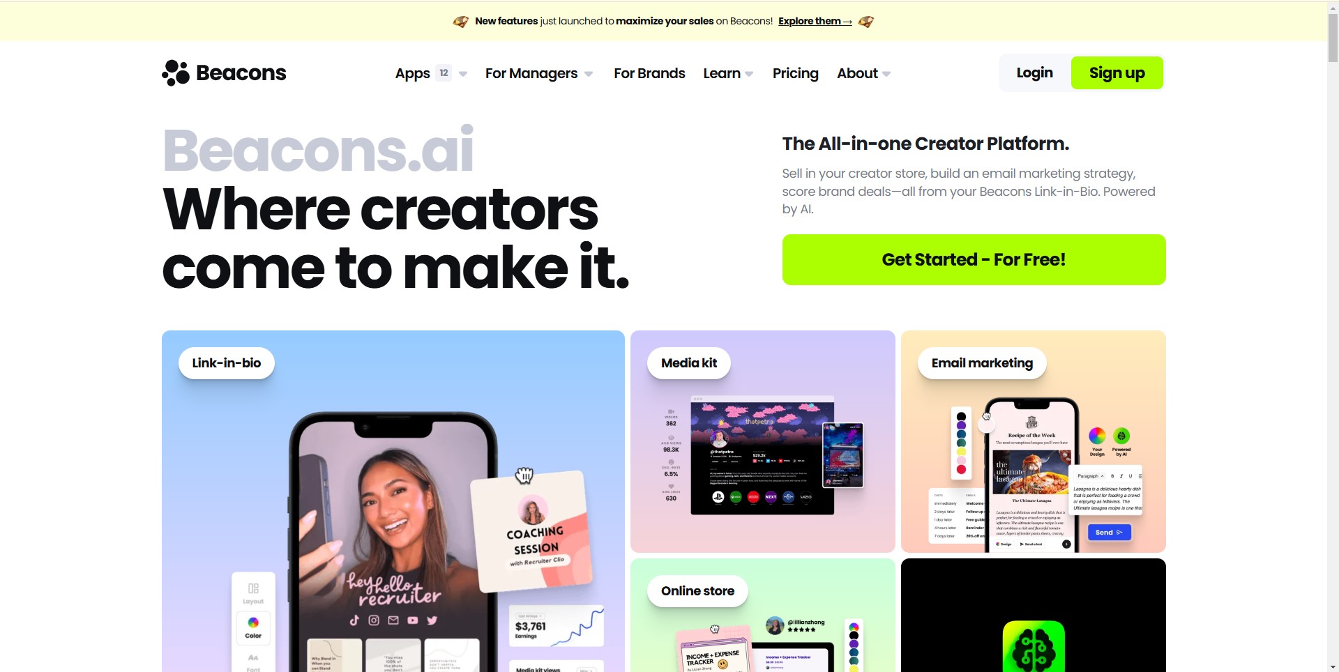 Boost your creator income with Beacons AI all-in-one platform