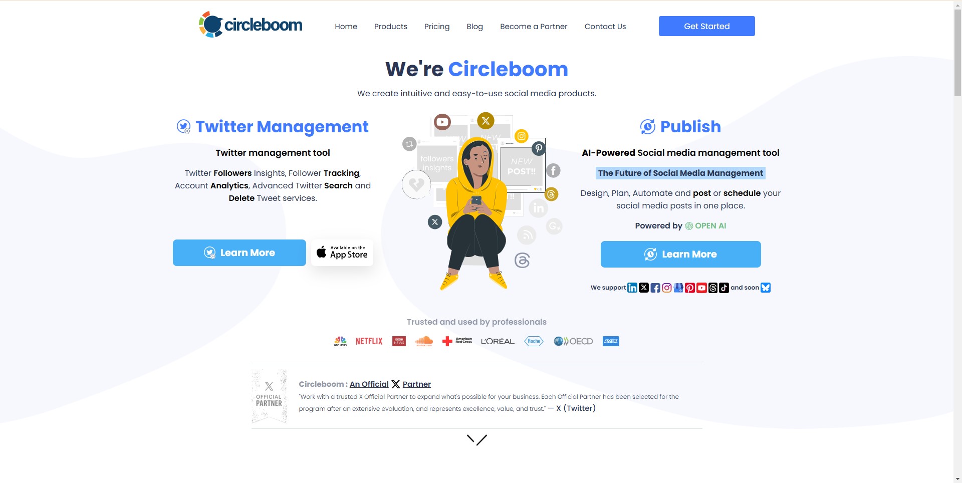 Circleboom social media management tool for Twitter, including features like Twitter Circle and tweet deletion