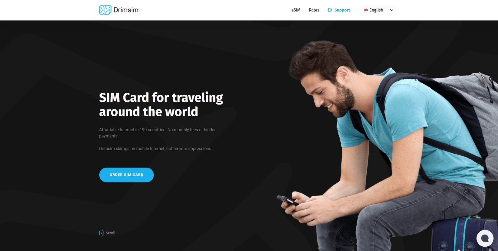 Drimsim universal international physical SIM and eSIM card for travelers