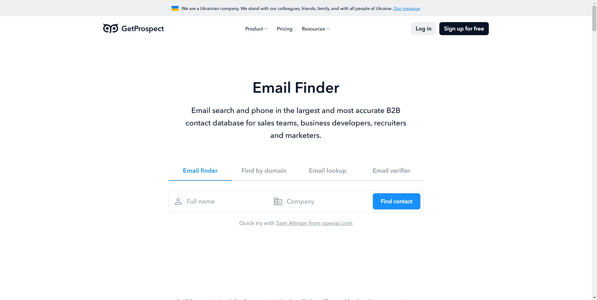 GetProspect email finder tool helping businesses find verified contacts