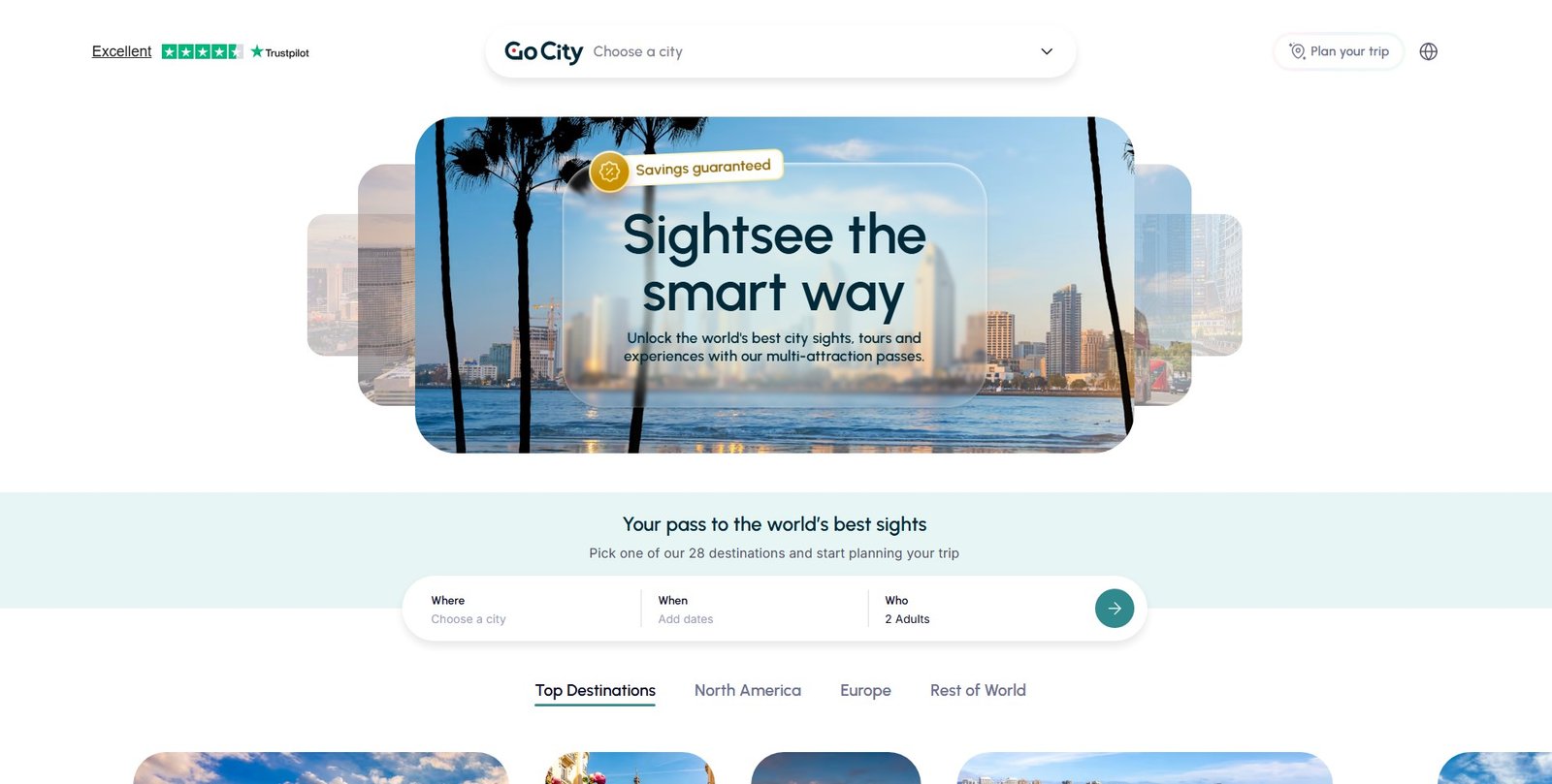 Go City logo, a travel company offering digital sightseeing passes for attractions worldwide