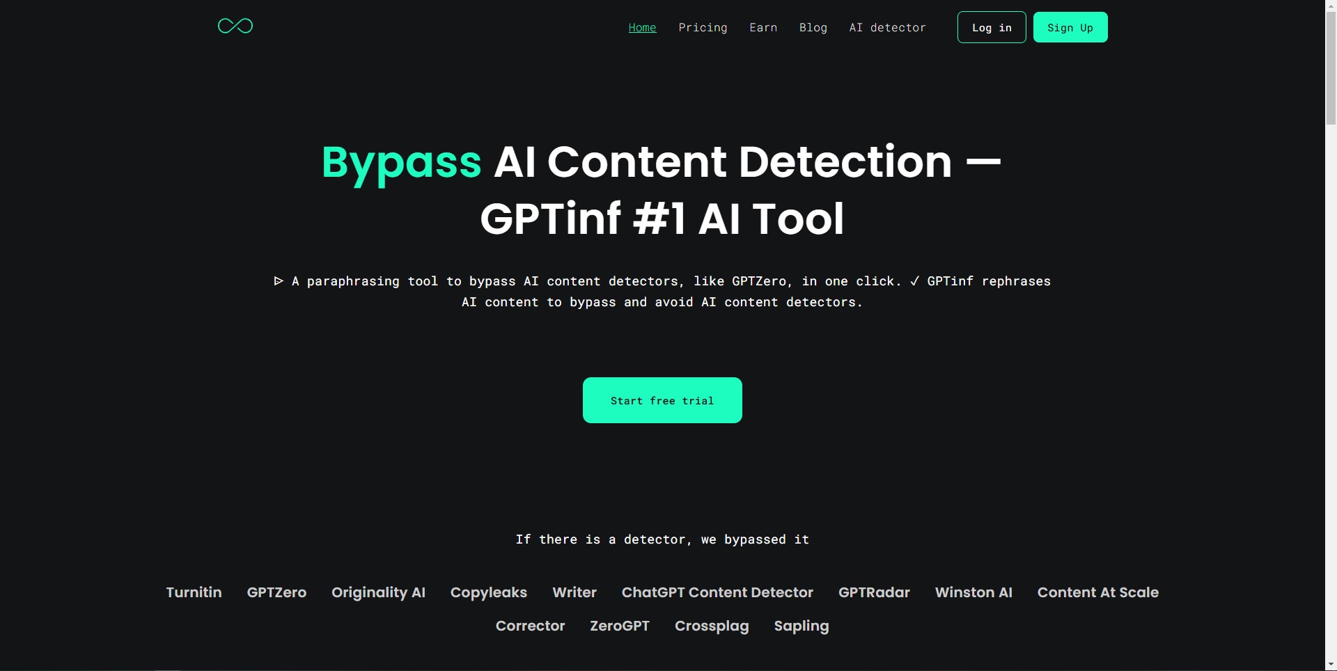 GPTinf tool to bypass AI detection and create human-like content