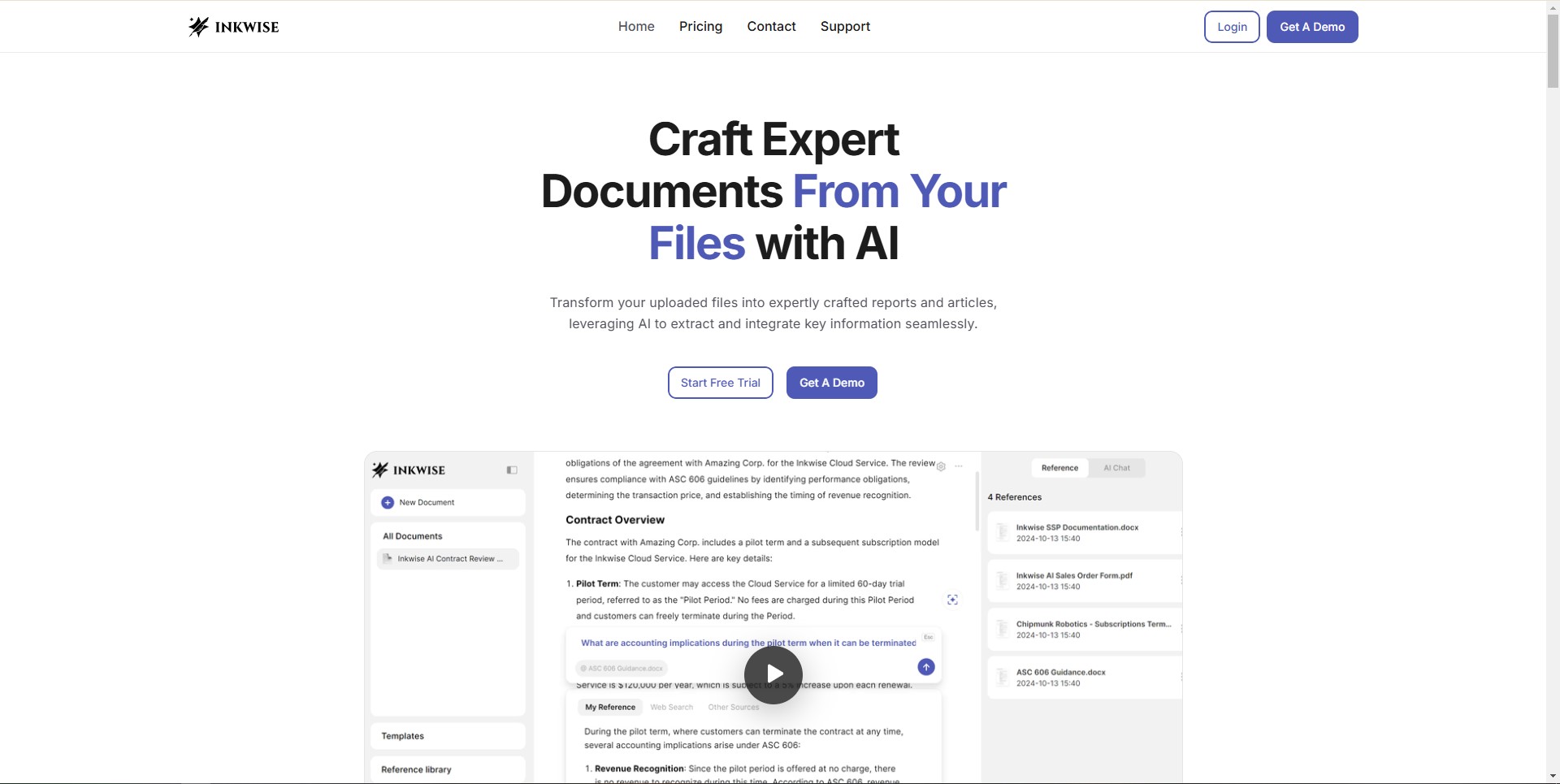 Streamlined document creation with Inkwise AI for professionals