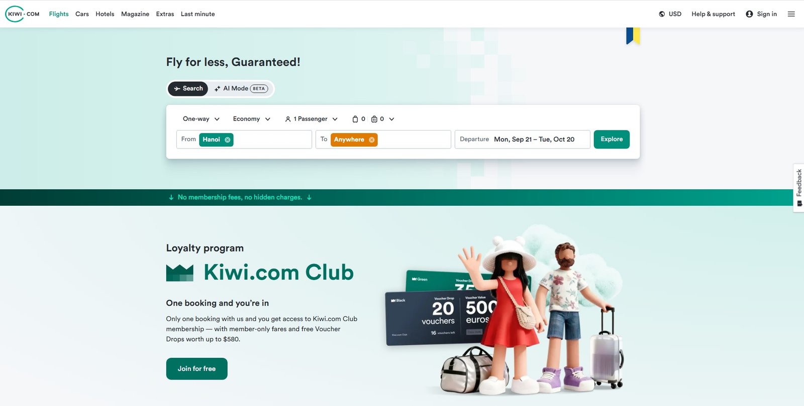 Kiwi.com logo on a white background, representing the travel booking platform.