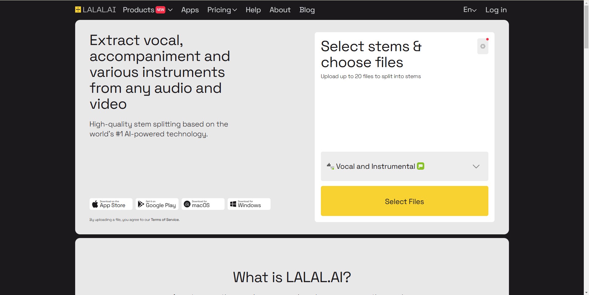 High-quality audio separation with LALAL AI, the best vocal remover and stem splitter