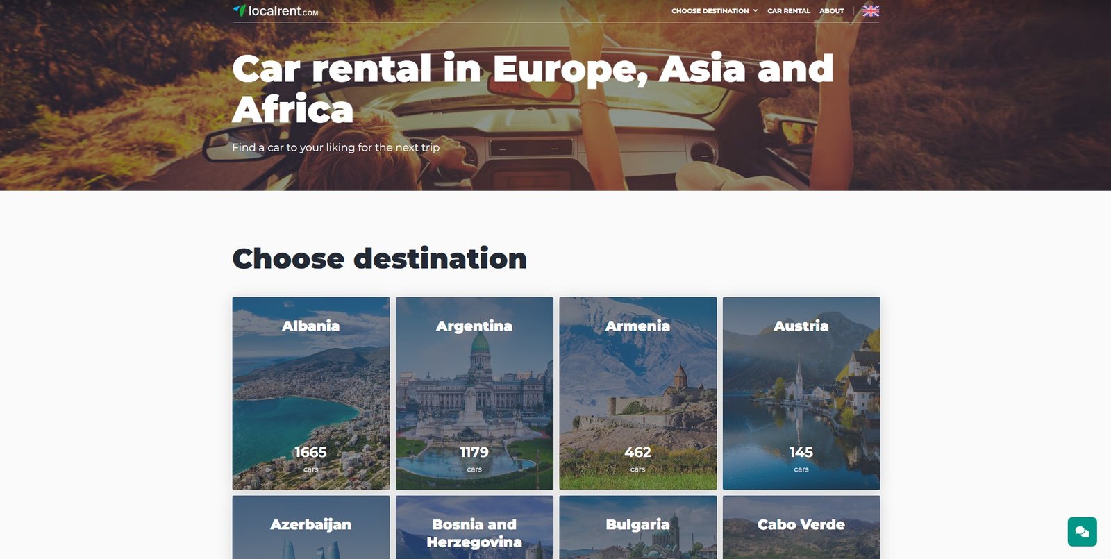 Localrent logo or branding, representing an online aggregator for local car rental companies.