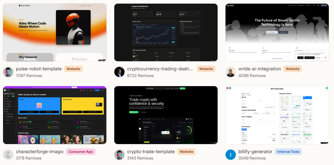 Lovable AI interface showcasing natural language app creation.