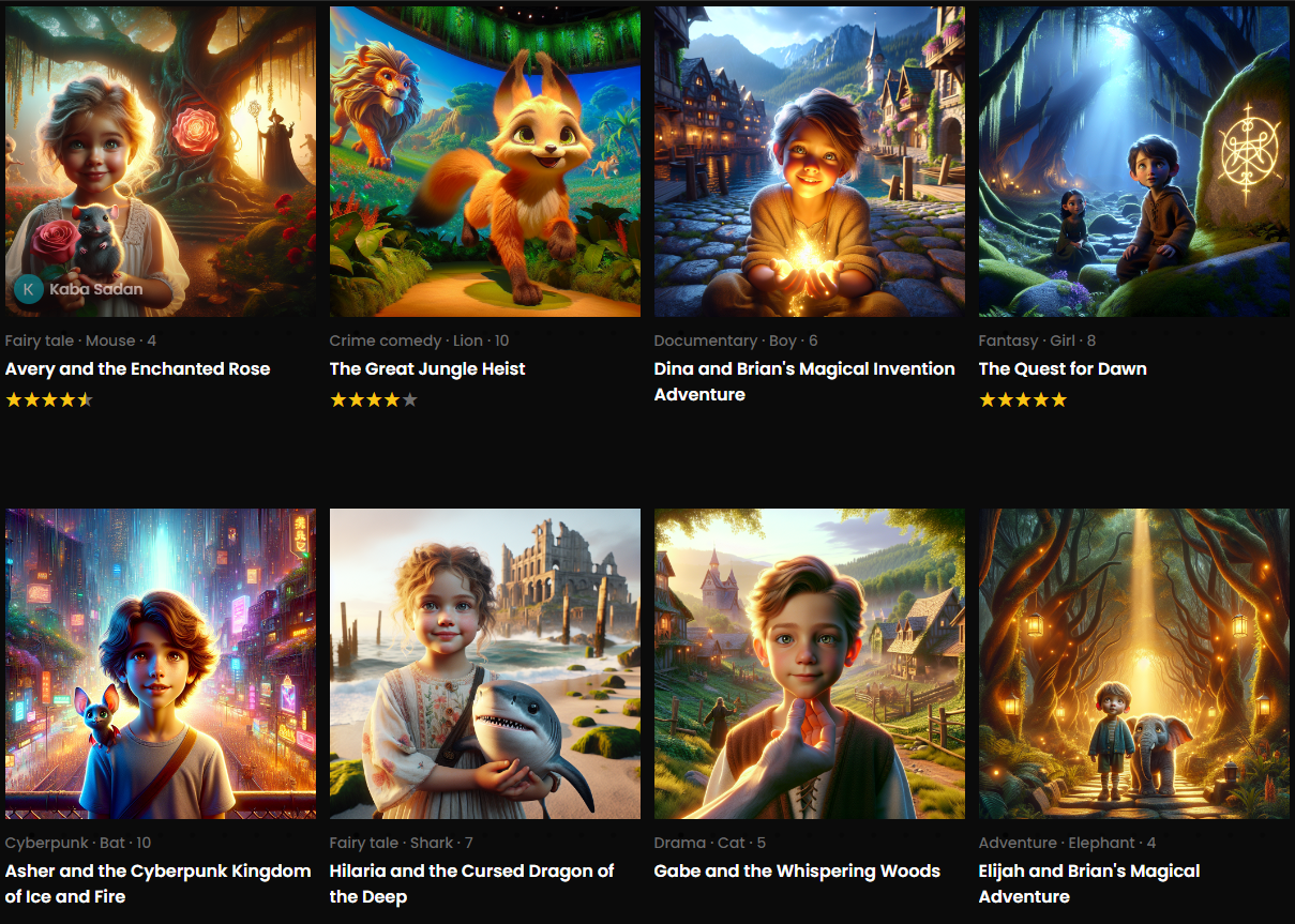 MakeMyTale AI platform for personalized kids' stories.
