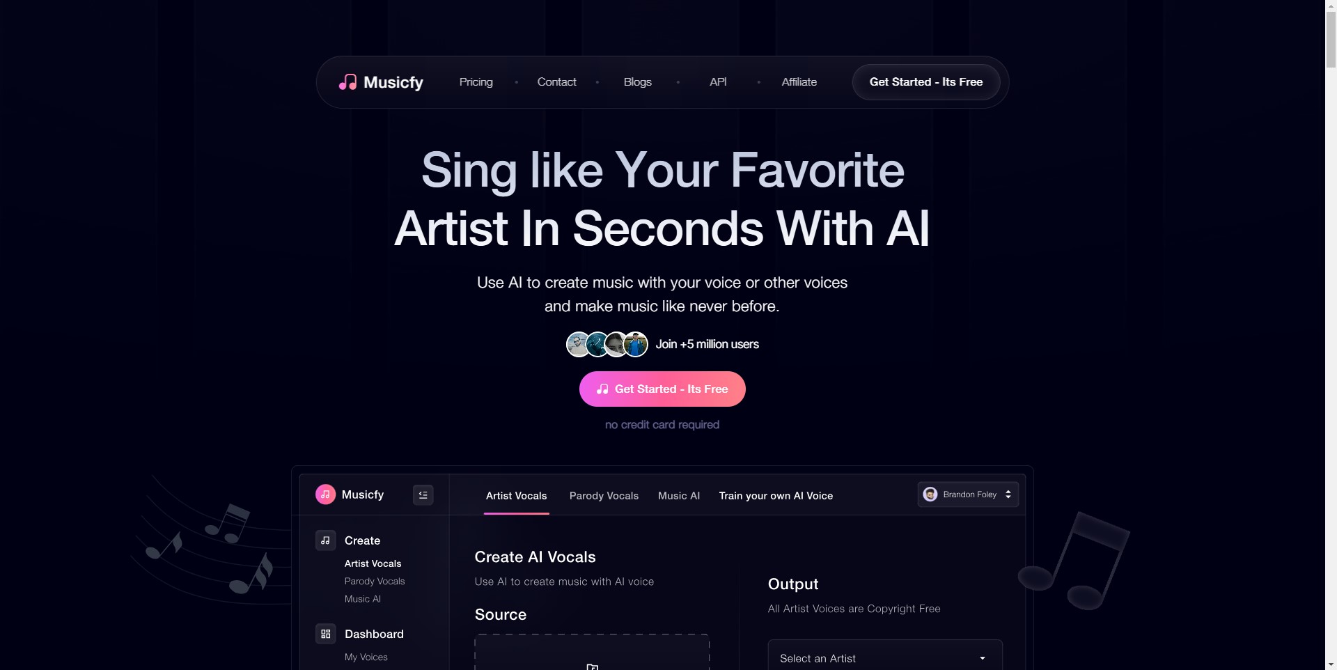 Create music effortlessly with Musicfy AI, transforming your voice into an AI-generated singer.