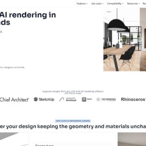 Photorealistic kitchen interior render generated by My Architect AI, highlighting the speed mentioned in My Architect AI Reviews.
