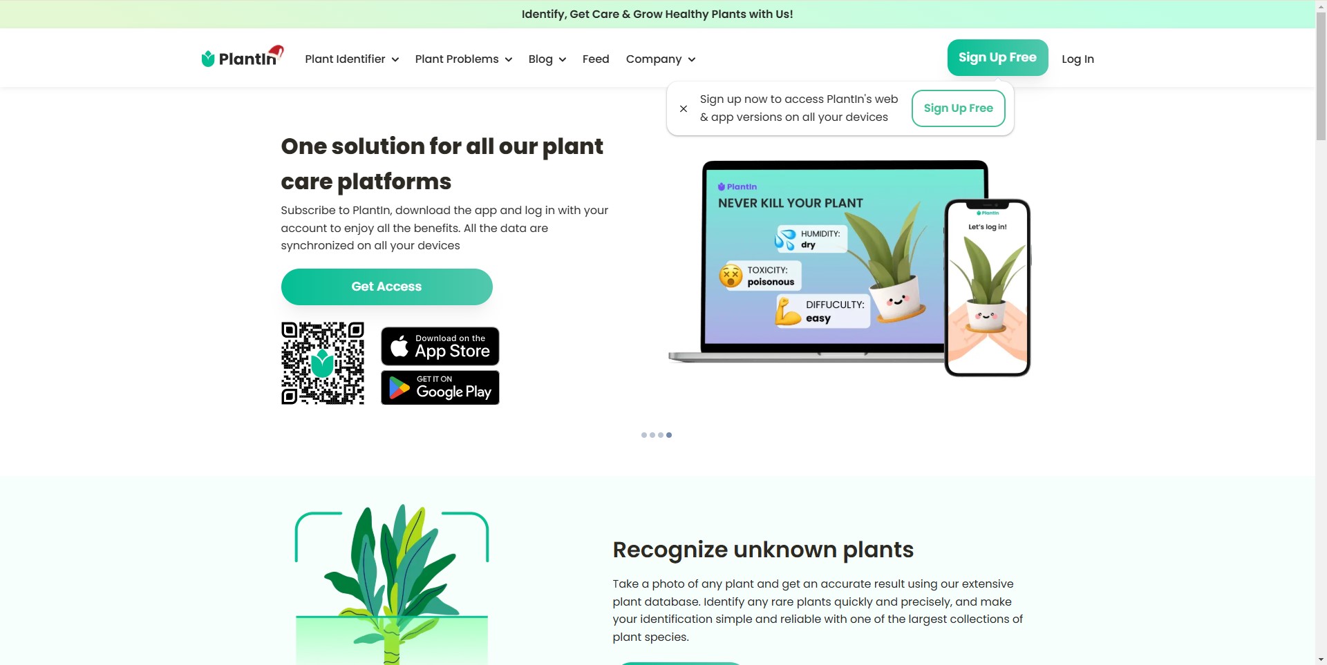 PlantIn app identifying a plant with AI-powered technology