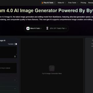 A user interface screenshot of the Seedream 4.0 AI image generator, showing the prompt box and settings.