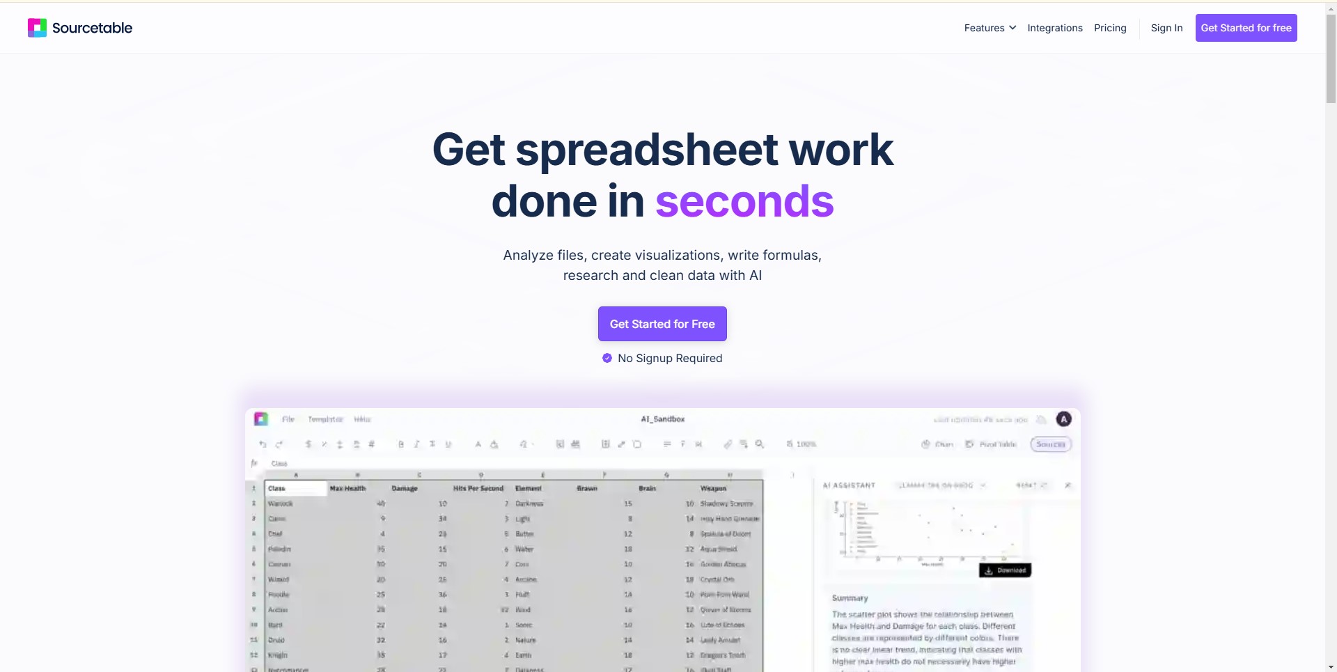 AI-powered Sourcetable platform for efficient spreadsheet management and data analysis