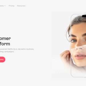 Tangent AI Selfie Quiz interface showing personalized skin analysis for a beauty brand