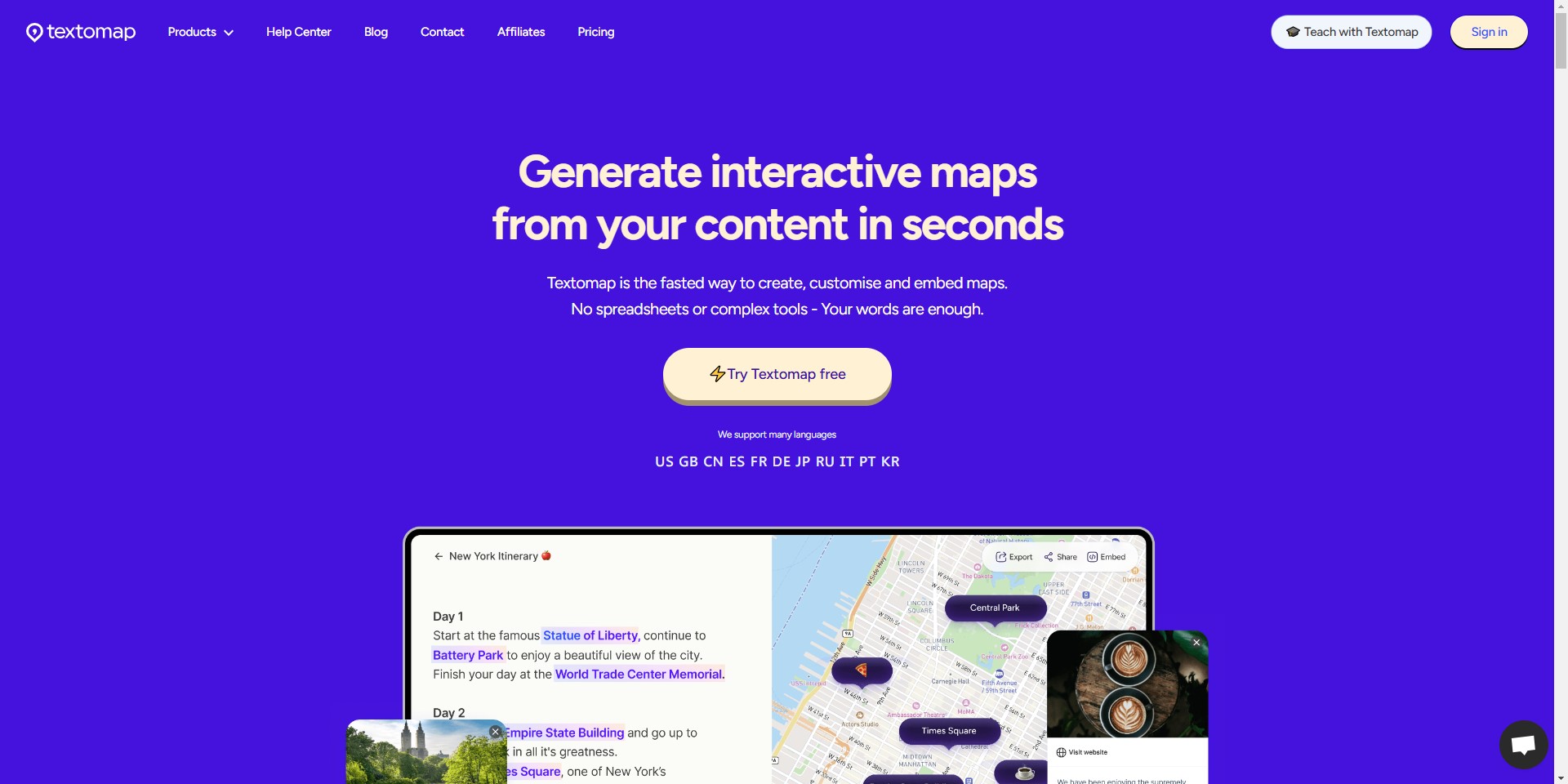 Convert text into interactive maps with Text to Map technology for content creation