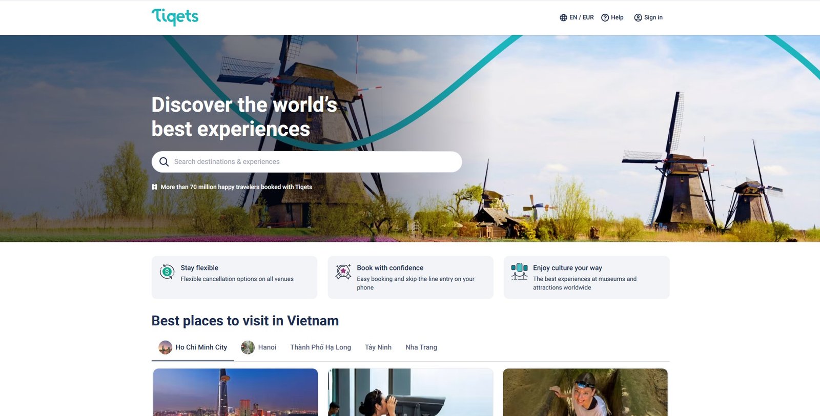 Tiqets logo on a white background, representing an online ticketing platform for attractions.