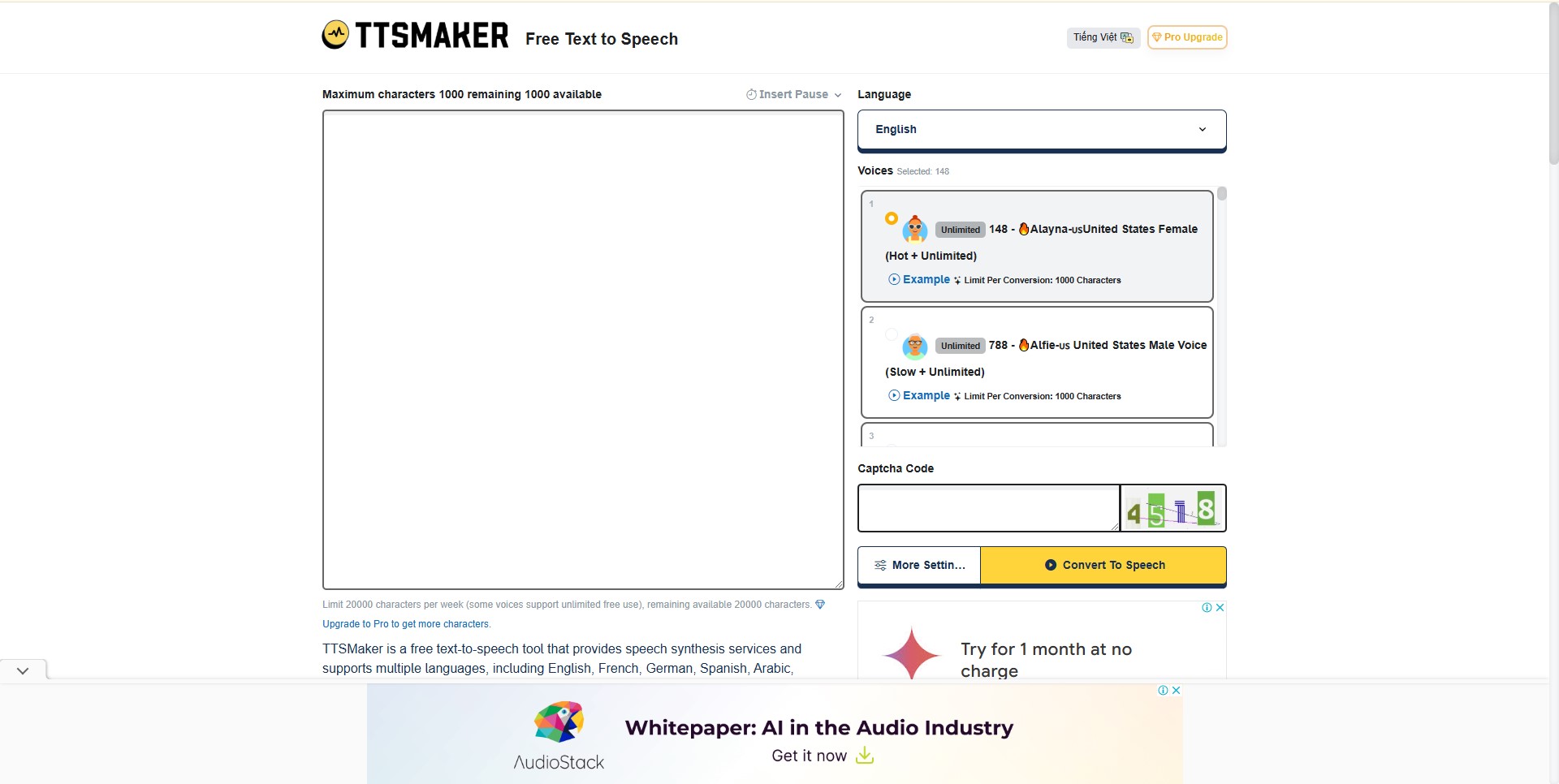 Using TTSMaker to convert text to speech with high-quality voices