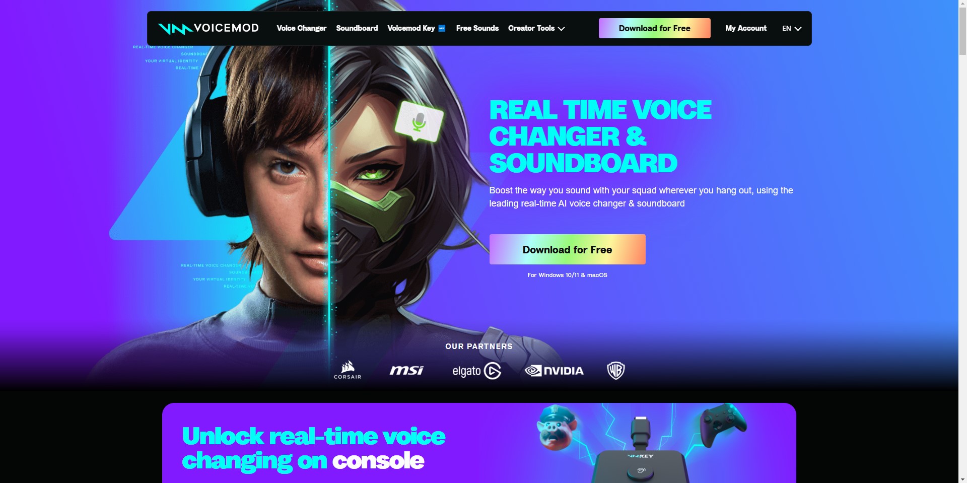 Transform your voice with Voicemod AI, the ultimate real-time voice changer and soundboard