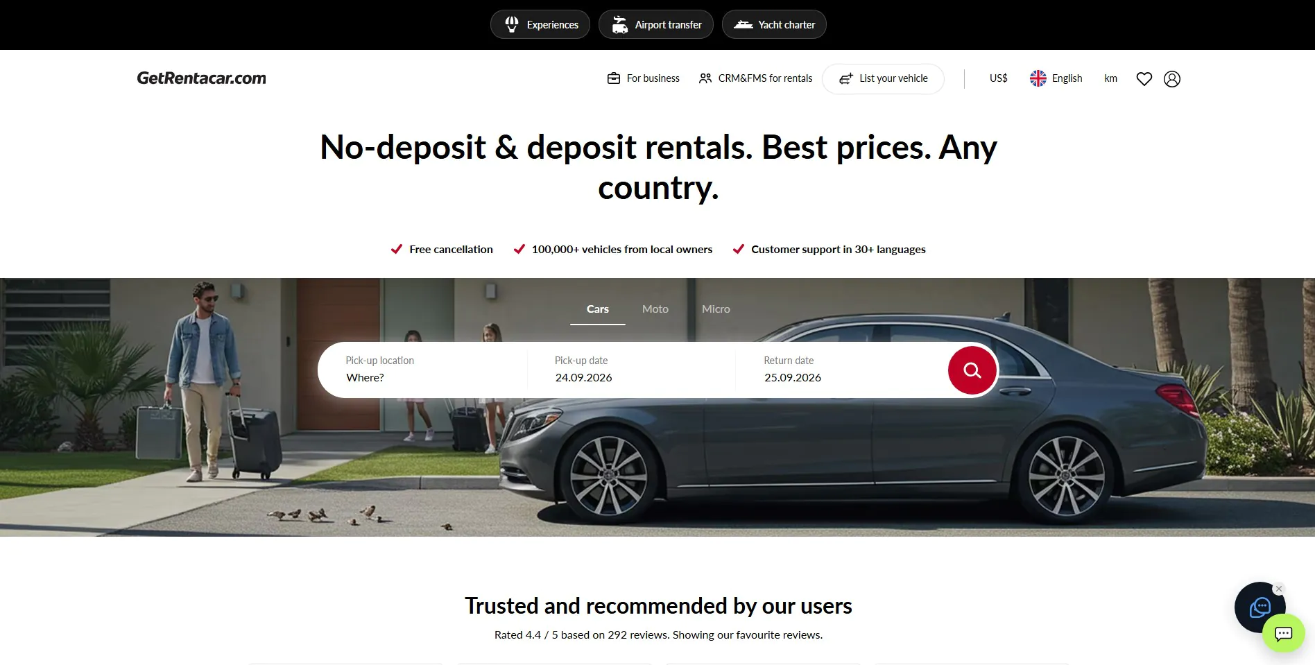 GetRentacar logo and text on a white background