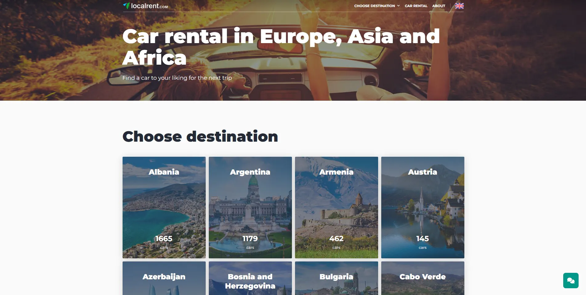 Localrent logo or branding, representing an online aggregator for local car rental companies.