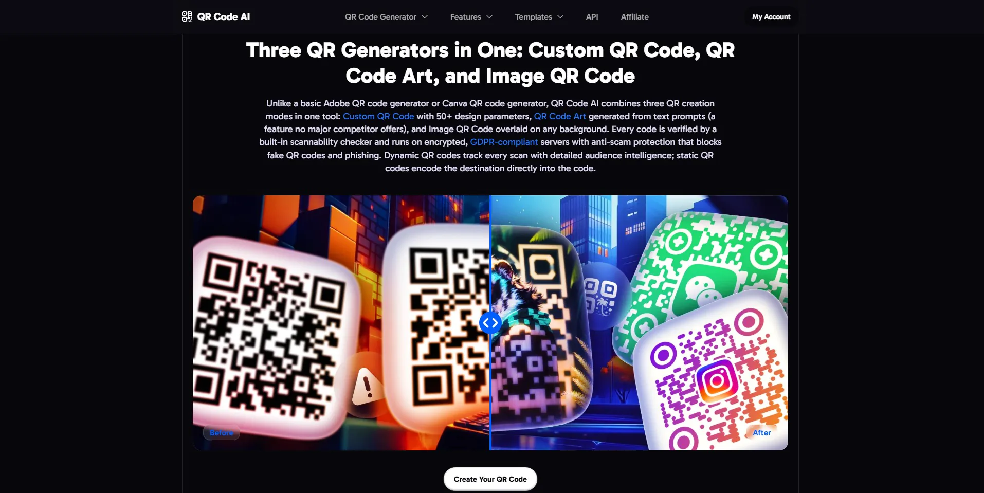 A creative QR Code AI generated to blend seamlessly into a custom artistic brand design